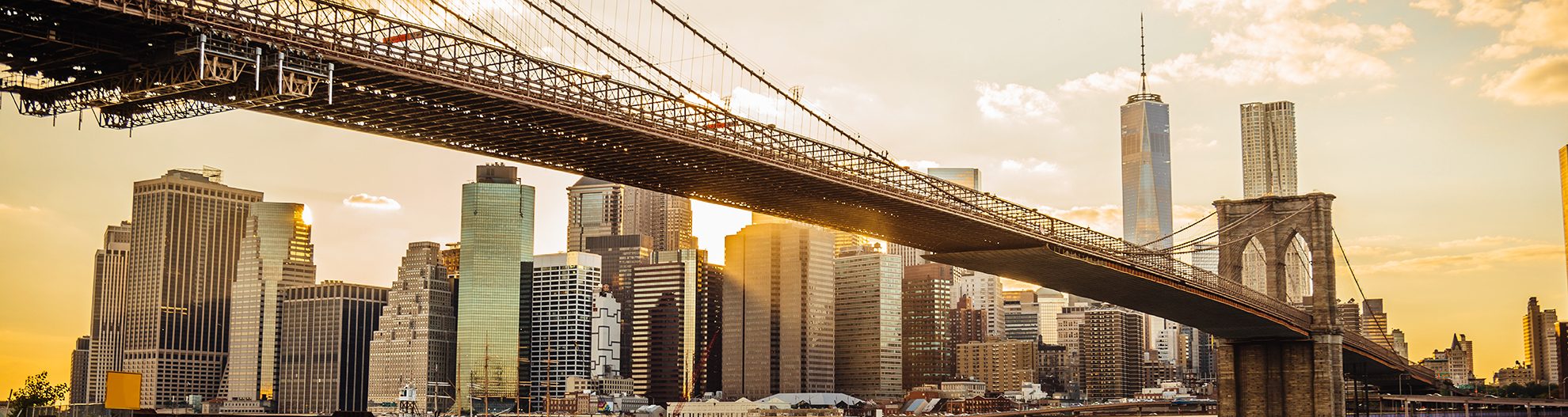 Brooklyn Bridge and Manhattan at Sunset